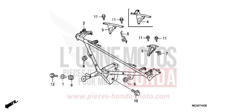 SOUTIEN DE CAPOT de Gold Wing PEARL GLARE WHITE (NHB53) de 2015